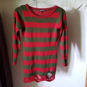 Freddy Krueger Mini Costume Sweater Dress